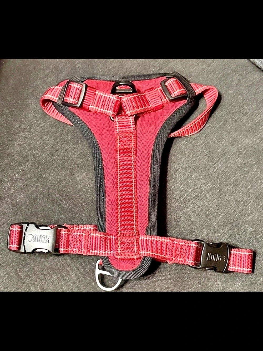 Kong Dog Harness Ultra Durable Neoprene Padded Chest Plate Reflective small red